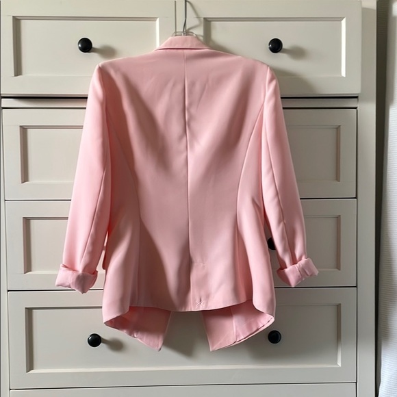 JustFab Women’s Pastel Pink Blazer Jacket w/ Shoulder Pads - Size Medium - Picture 5 of 6